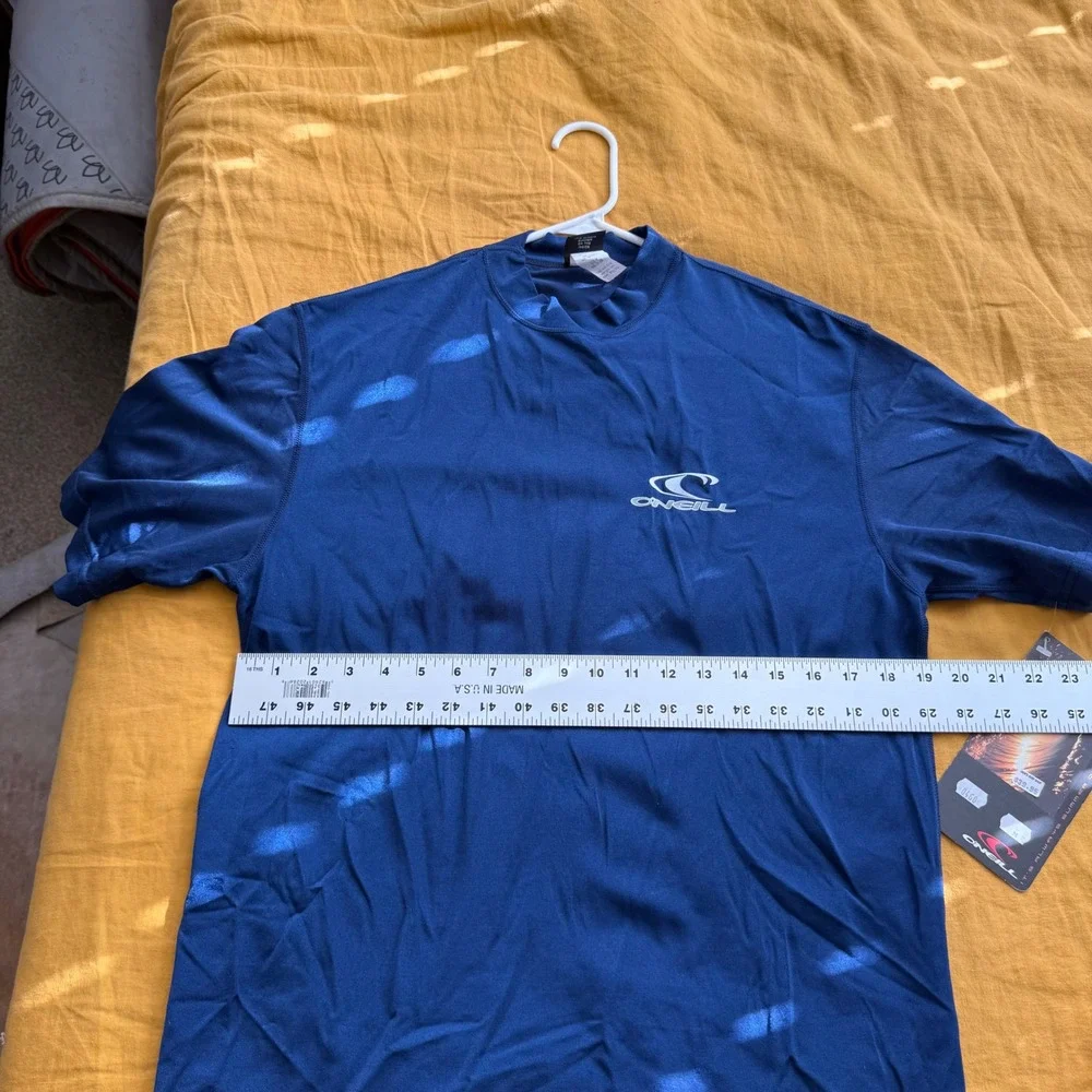 ONeill Mens Short Sleeve Rash‎ Guard Top Navy Blue Size Medium Surf Beach